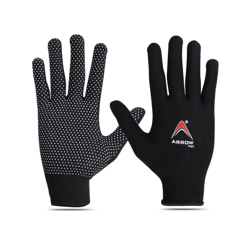 Shopeleven Breathable Anti-Slip Work Gloves for Sports, Adventure Batting Gloves (Black)